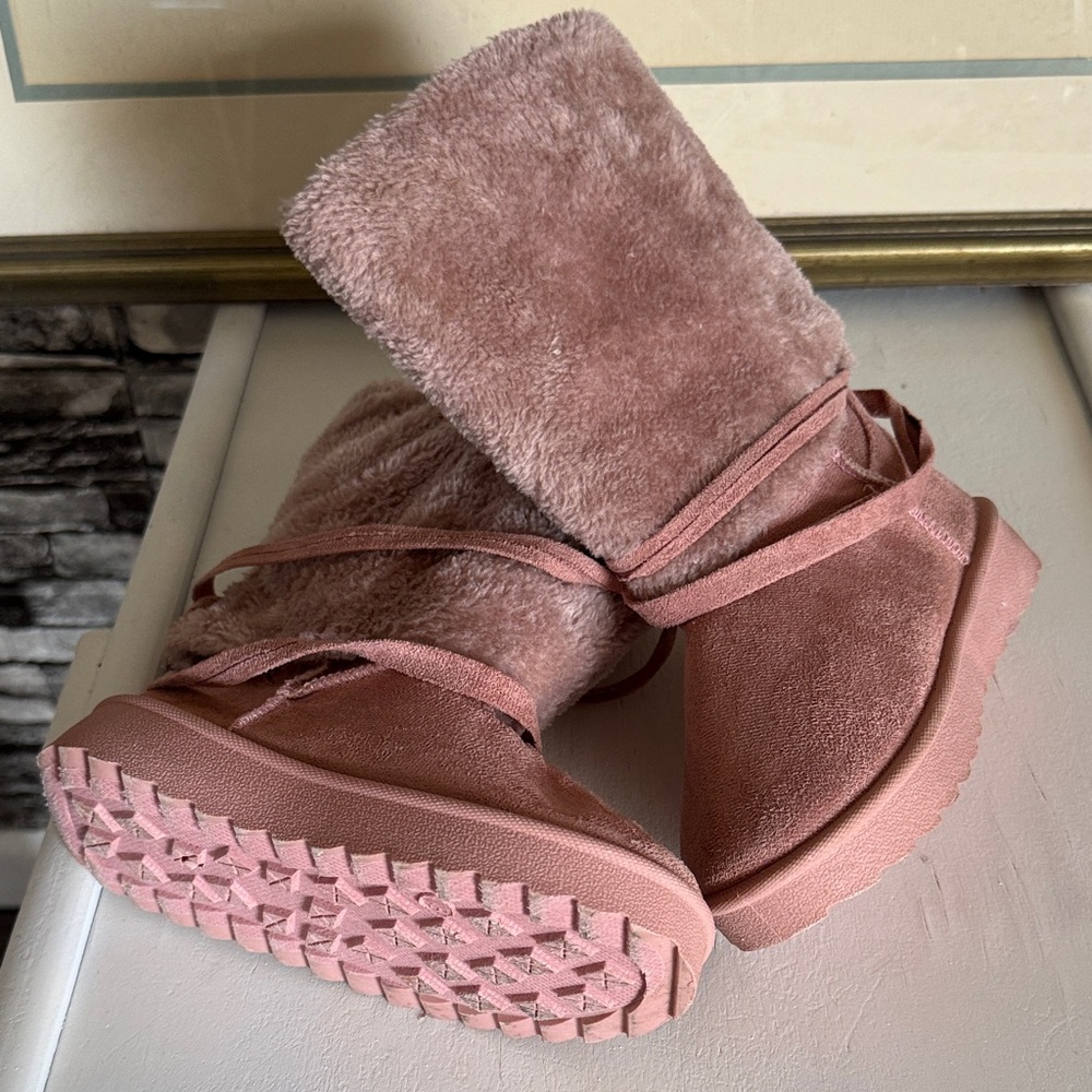 Pink fur warm winter kids Boots - Picture 5 of 5